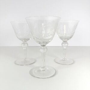 Crystal Cordial Liquor Cocktail‎ Glasses Danube By Colony floral and wheat motif